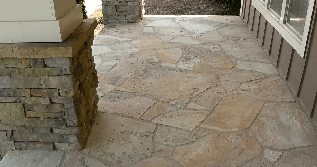 House entrance with professionally installed stone flooring in Overland Park KS